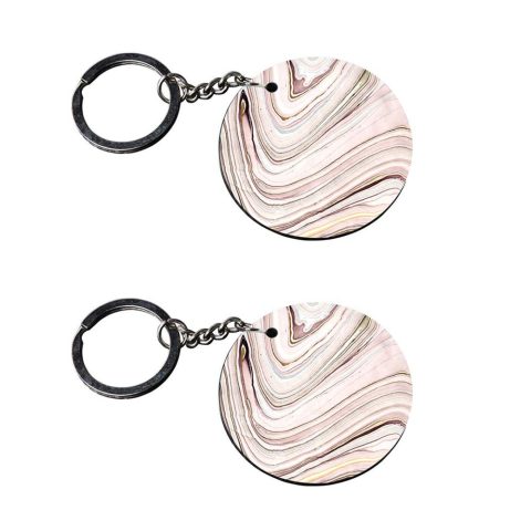 Crafty Worth | marble texture | keychain for 10 rupees customized keychain with photo Printed Wooden Keychain| Circle Shape Set of 2 keyrings 2×2 inch