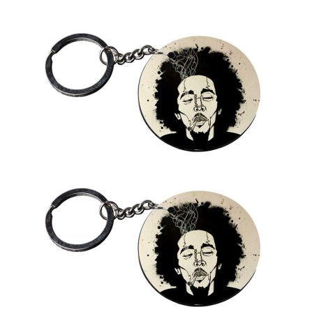 Crafty Worth | music star keychain | keychain opener customized keychain with photo Printed Wooden Keychain| Circle Shape Set of 2 keyrings 2×2 inch