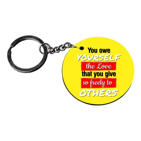 Inspirational Quote Round Metal Keychain - alternate view