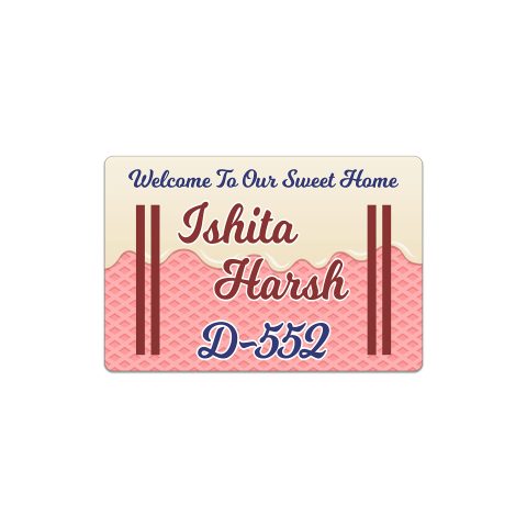 Crafty Worth | name plate wood Main Entrance|Personalized|Customized|Door Signs Multicolor wooden door name plate for home | 12×8