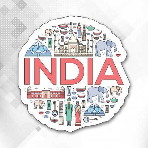 India Heritage Wooden Fridge Magnet - alternate view