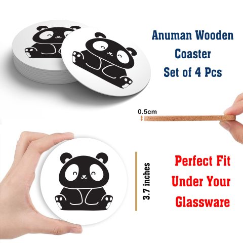 Crafty Worth | MDF Wood Coasters |Gift this Unique Designer Printed Coasters | coaster big Handmade Wooden Coaster Set for Home Kitchen, Office Desk for girls, boys, kids | Set of 4 (3.7 IN x 3.7 IN - alternate view