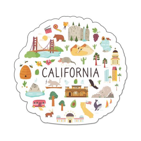 Crafty Worth | California Theme Souvenir Wooden Refrigerator Stylish Fridge Magnet Perfect Souvenir Gift for Brother, Sister, Kids | Home Decor | Kitchen Decor | Pack of 1 | Multicolor