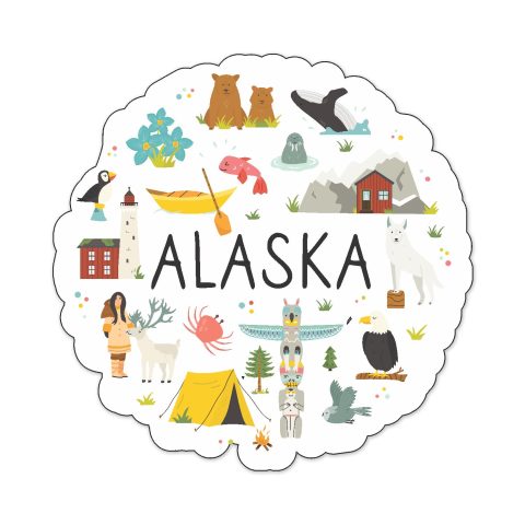 Crafty Worth | Alaska Theme Souvenir Wooden Refrigerator Stylish Fridge Magnet Perfect Souvenir Gift for Brother, Sister, Kids | Home Decor | Kitchen Decor | Pack of 1 | Multicolor