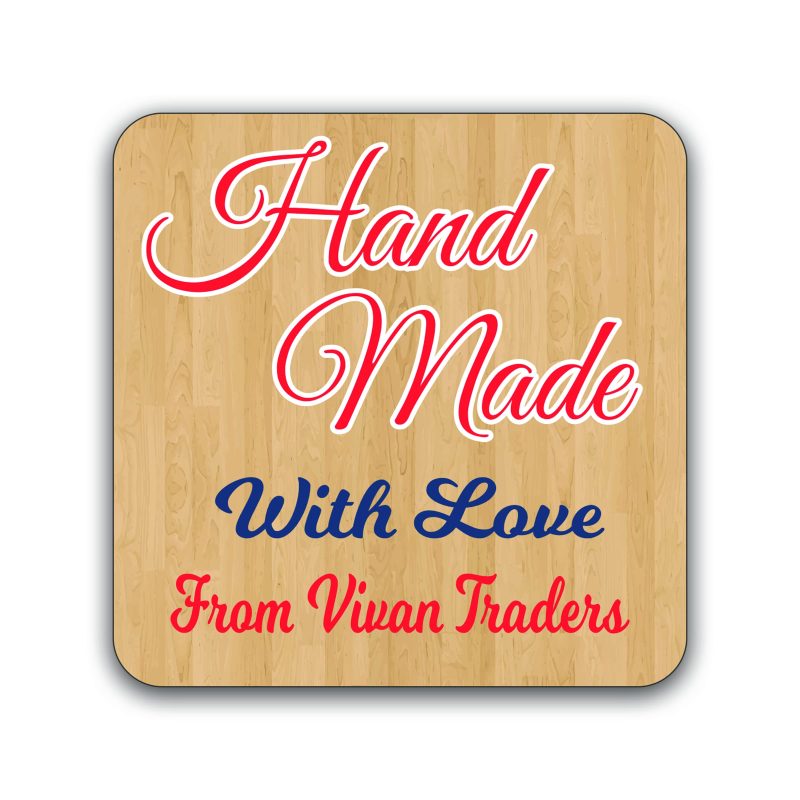 Handmade With Love Wooden Square Tags