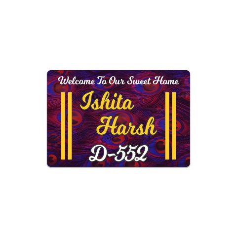 Crafty Worth | name plate Main Entrance|Personalized|Customized|Door Signs Multicolor wooden door name plate for home | 12×8