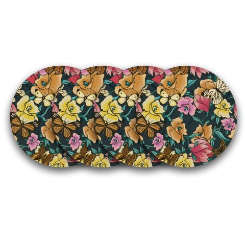 Crafty Worth | MDF Wood Coasters |Gift this Unique Designer Printed Coasters | coasters for cups Handmade Wooden Coaster Set for Home Kitchen, Office Desk for girls, boys, kids | Set of 4 (3.7 IN x 3.7 IN