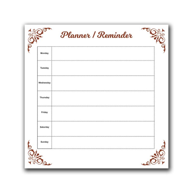 Vintage Floral Weekly Planner Magnet Sheet