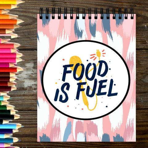 Crafty Worth Sketch Book Food is fuel sketch book A4 Thick Sheets A4 Size,100 Sheets/200 Pages - alternate view