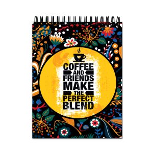 Crafty Worth kids A4 sketch book with Coffee and Friend themed cover
