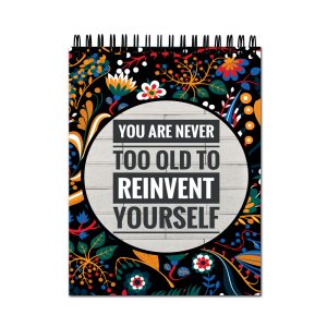 Crafty Worth A4 sketch book with You Are Never Too Old inspirational cover