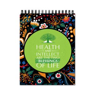 Crafty Worth A4 sketch book with Health and Intellect quote cover