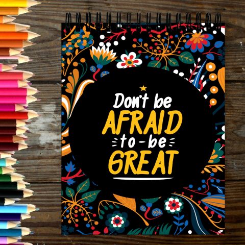 Crafty Worth Sketch Book Don’t be afraid to be great sketch book for kids Thick Sheets A4 Size,100 Sheets/200 Pages - alternate view