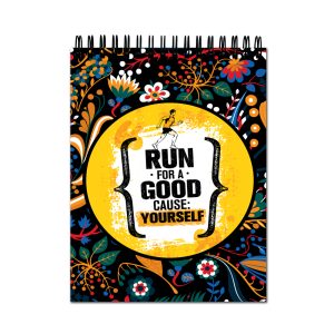 Crafty Worth A4 sketch book with Run for a Good Cause cover design