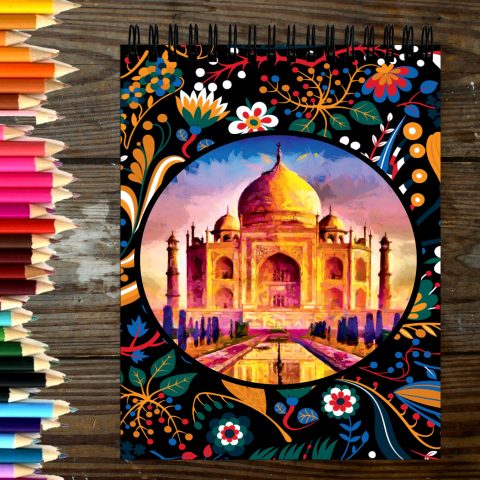 Crafty Worth Sketch Book Taj mahal sketch book A4 Thick Sheets A4 Size,100 Sheets/200 Pages - alternate view