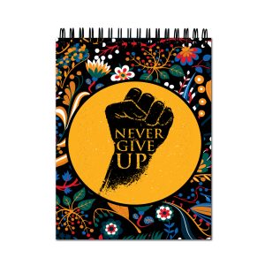 Crafty Worth artist A4 sketch book with Never Give Up motivational cover
