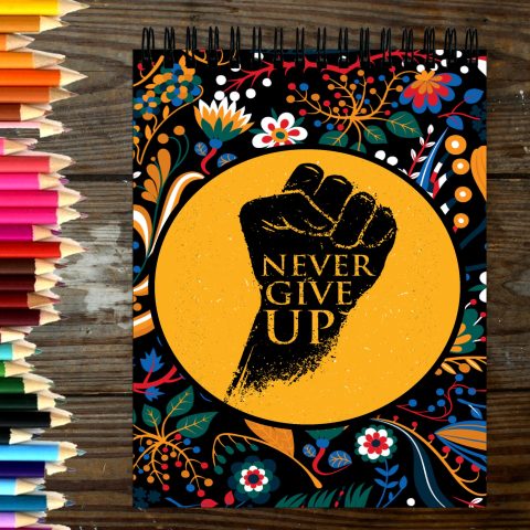 Crafty Worth Sketch Book never giv up sketch book for artists a4 Thick Sheets A4 Size,100 Sheets/200 Pages - alternate view