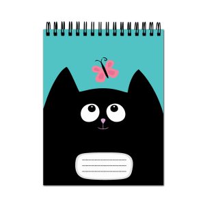 Crafty Worth A4 sketch book with black cat cover design