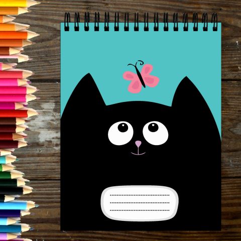 Crafty Worth Sketch Book black cat sketch book A4 Thick Sheets A4 Size,100 Sheets/200 Pages - alternate view