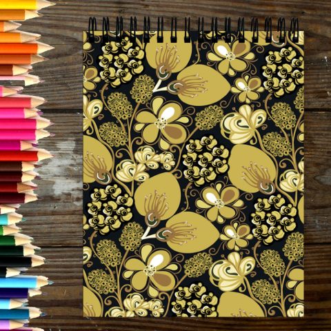 Crafty Worth Sketch Book floral texture sketch book for kids Thick Sheets A4 Size,100 Sheets/200 Pages - alternate view