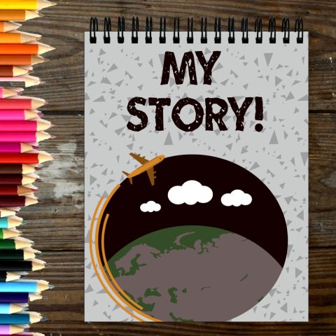 Crafty Worth Sketch Book My story fly sketch book for artists a4 Thick Sheets A4 Size,100 Sheets/200 Pages - alternate view