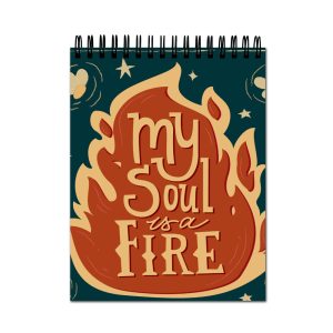 Crafty Worth artist A4 sketch book with My Soul Is a Fire quote cover