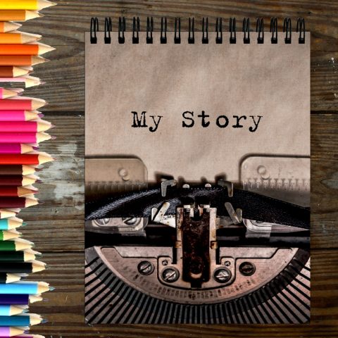 Crafty Worth Sketch Book My story typeriter sketch book for kids Thick Sheets A4 Size,100 Sheets/200 Pages - alternate view