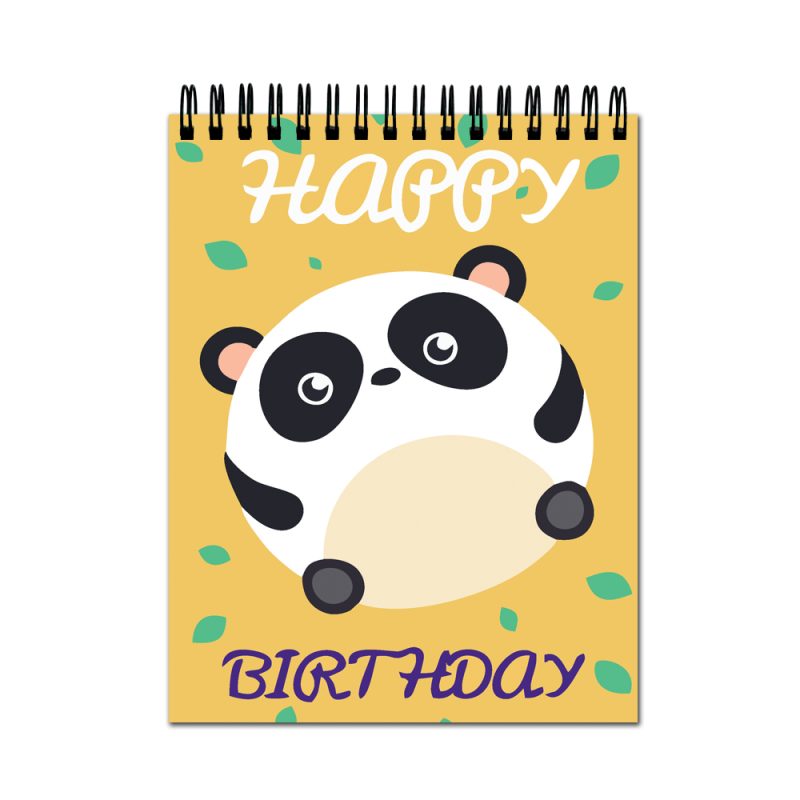 Cute Panda Happy Birthday Sketch Book