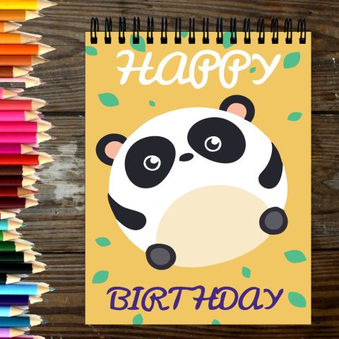 Crafty Worth Sketch Book happy birthday white panda sketch book A4 Thick Sheets A4 Size,100 Sheets/200 Pages - alternate view