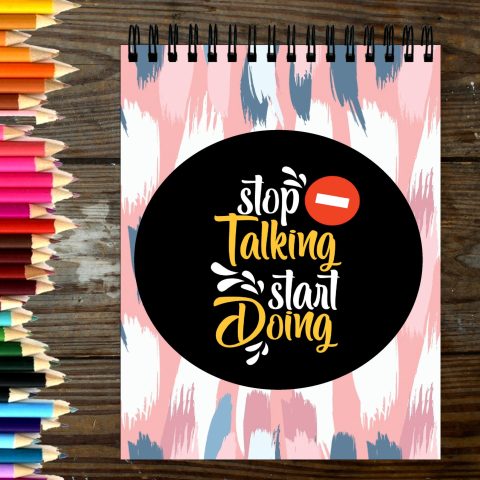 Crafty Worth Sketch Book stop talking start doing sketch book for kids Thick Sheets A4 Size,100 Sheets/200 Pages - alternate view