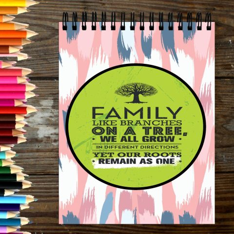 Crafty Worth Sketch Book family like branches sketch book A4 Thick Sheets A4 Size,100 Sheets/200 Pages - alternate view