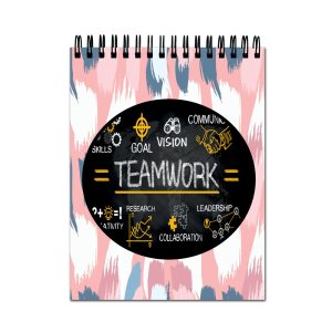 Crafty Worth artist A4 sketch book with Goal Vision Teamwork cover