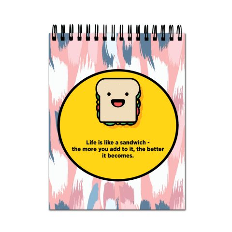 Crafty Worth Sketch Book life is like a sandwich sketch book A4 Thick Sheets A4 Size,100 Sheets/200 Pages