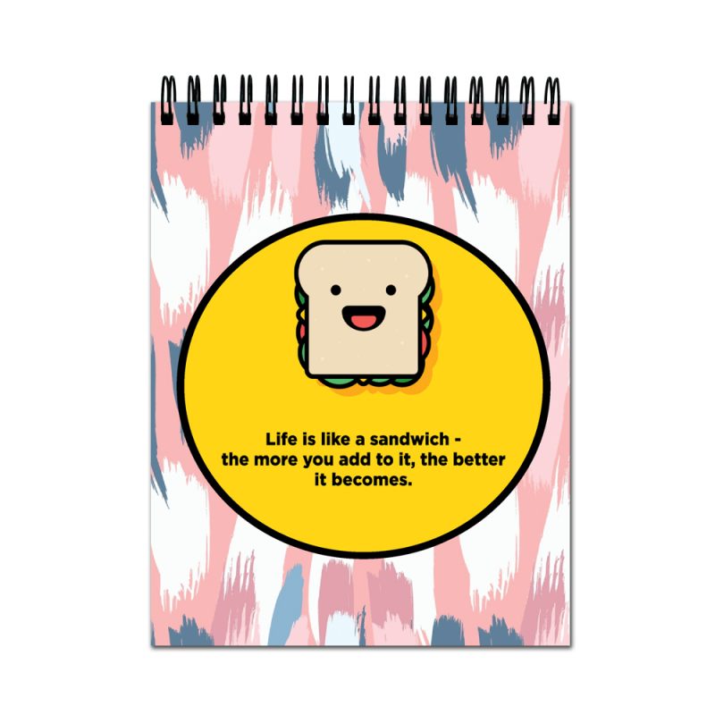 Crafty Worth Sketch Book life is like a sandwich sketch book A4 Thick Sheets A4 Size,100 Sheets/200 Pages