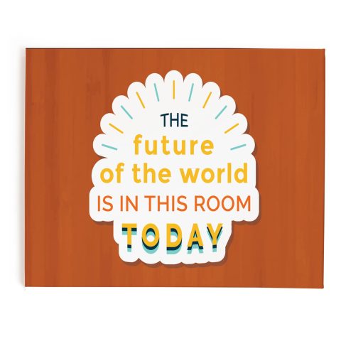 Crafty Worth | Future in this room Notice board Premium Material Pin-up Board/Soft Board/Bulletin Board/Pin-up Display Board with pins for Office, School and Home Pin Board Customized | 10×16 inches