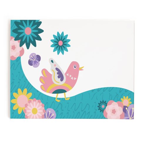 Crafty Worth | Bird abstract Notice Board / Pin Up Board/ Bulletin Board / Display Board/ Soft Board with Cork and Fabric for School, Office, Home with pins Pin Board Customized | 10×16 inches