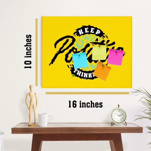 Crafty Worth | Keep Positive Premium Material Notice Pin-up Board/Pin-up Board/Soft Board/Bulletin Board/Pin-up Display Board for Office, Home & School Pin Board Customized | 10×16 inches - alternate view