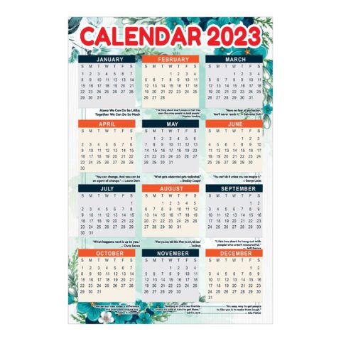Crafty Worth 2023 Calendar Wall Hanging Calendar Laminated Single Page Wall Calendar 2023 for Family | Friends | Travel Memories gift promotion 12×18 inches