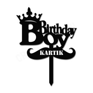 Crafty Worth personalised Happy Birthday cake topper with custom name