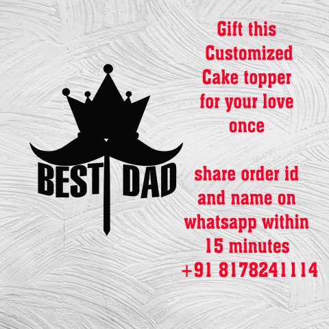 Crafty Worth | Best Dad Ever Cake Topper for Happy Father’s Day, Father Birthday Party Decorations Personalized Cake Topper for Birthday, Engagement, Anniversary and All Other Parties/Events - alternate view