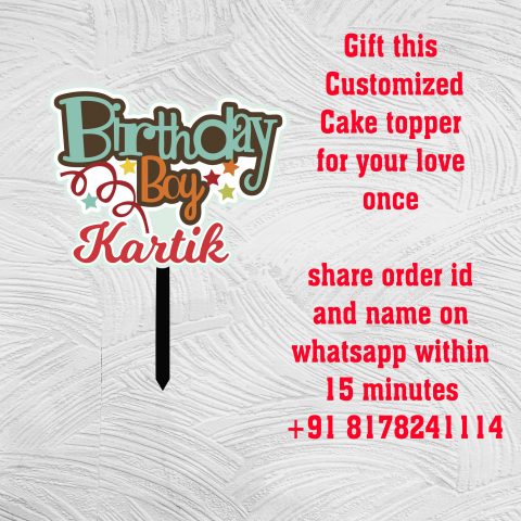 Crafty Worth | Happy Birthday Cake Topper for Birthday Decoration| Special Cake Decoration for Girls | Boys | Kids | Wife | Husband | Customized Cake Topper - alternate view