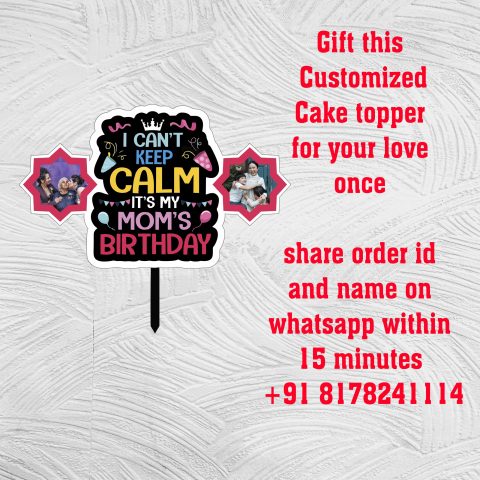 Crafty Worth | Best Mom Ever Cake Topper for Happy Mother’s Day | Mother Birthday Party Decortions | Boys | Kids | Wife | Husband Personalized Cake Topper for mom Birthday | girls | couple - alternate view