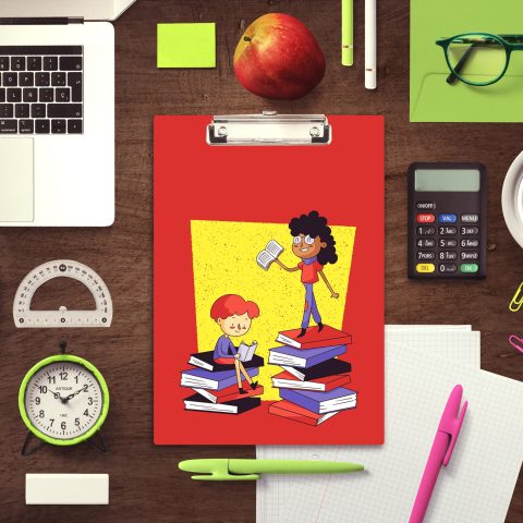 Crafty Worth | Wooden Paper Clipboard | Examination Writing Pad | Office Clipboard | Exam Board for Kids & Students | clip board for girls| clip board for Boys | Stainless Clip | clip board a4 size - alternate view