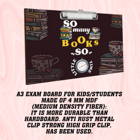 Crafty Worth | Clipboard Exam Pad | Clipboards | Exam Board | Examination Pad | Writing Pad | Stationery Woodeen | clip board for girls| clip board for Boys | Stainless Clip | clip board A3 size - alternate view