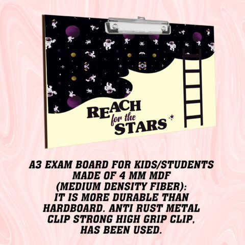 Crafty Worth | Exam Pad with Clip | Boards | Writing Pad | Clipboard | Wooden | clip board for girls| clip board for Boys | Stainless Clip | clip board A3 size - alternate view