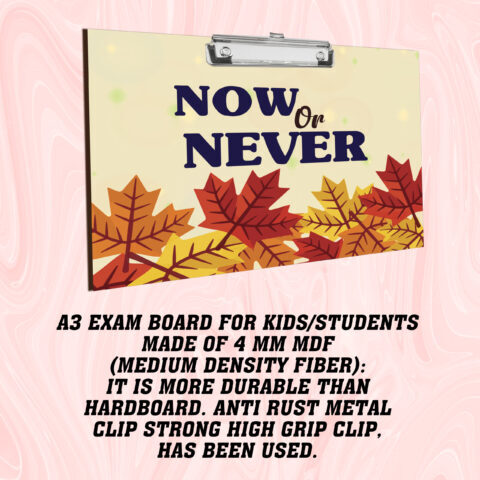 Crafty Worth | Clipboard | Examination Pad | Exam Pad | Writing Pad Multi Color | Clip Board for Girls| Clip Board for Boys | Stainless Clip | Clip Board A3 Size - alternate view