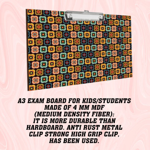 Crafty Worth | Paper Clipboard Writing Pad | Exam Board for Kids/Students | Examination Writing Pad | clip board for girls| clip board for Boys | Stainless Clip | clip board A3 size - alternate view