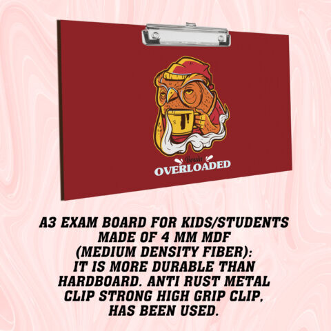 Crafty Worth | Clipboard | Exam Board Writing Examination Pad |Clipboard Writing Pad | Exam Board for Kids/Students | clip board for girls| clip board for Boys | Stainless Clip | clip board A3 size - alternate view