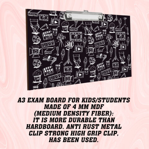 Crafty Worth | Examination Pad | Clipboard | Exam Pad | Writing Pad Multi Color | Clip Board for Girls| Clip Board for Boys | Stainless Clip | Clip Board A3 Size - alternate view