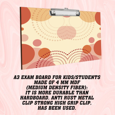 Crafty Worth | Clipboard Writing Pad | Exam Board for Kids/Students | Wood Exam Pad | Examination Writing Pad | clip board for girls| clip board for Boys | Stainless Clip | clip board A3 size - alternate view